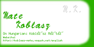 mate koblasz business card